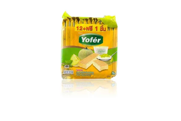 YOFER Crispy Layered Wafer Layered, Melon - (34 g x 13 pcs)