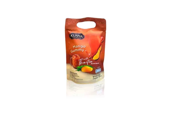 KUNNA Mango Gummy, Thai Tea Coated - 120 g
