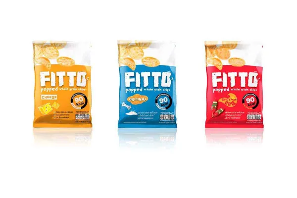 DE LA LITA Fitto Popped Whole Grain Chips - Corn, Red Rice, and Brown Rice.