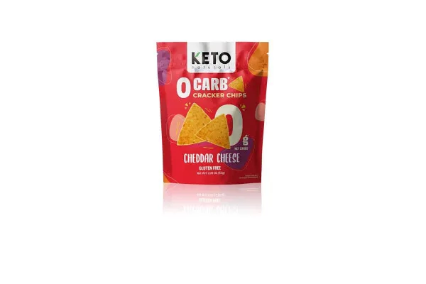 KETO NATURALS, Zero Carb Cracker Chips Cheddar Cheese - 64 g