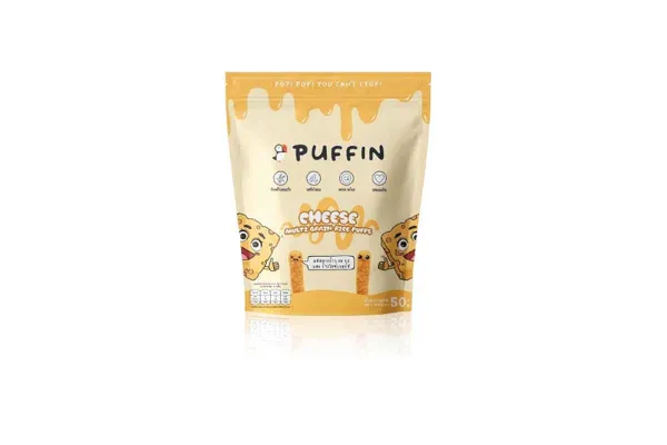 PUFFIN Rice Puff Snack, Cheddar Cheese - 50 g