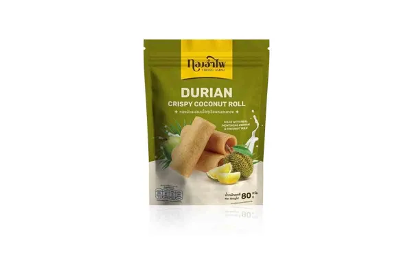 THONG AMPAI Coconut Crispy Roll with Durian - 80 g
