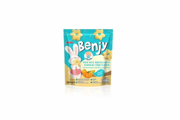 VFOODS BENJY, Star Rice Snacks with Pumpkin Corn Flavor - 40 g