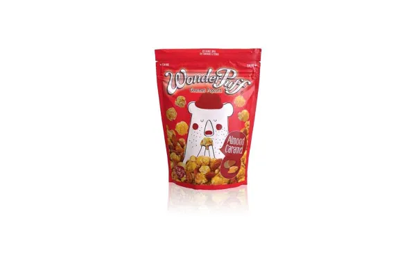 WONDERPUFF Gourmet Popcorn, Almond Caramel - 198 g