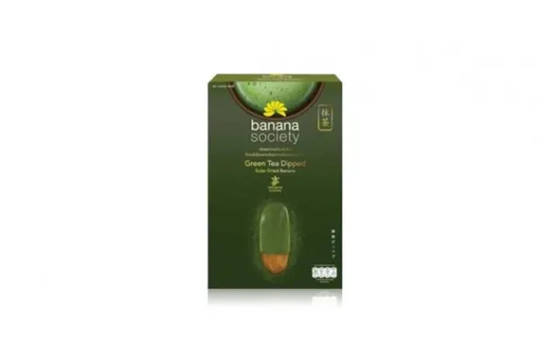 BANANA SOCIETY Solar Dried Banana, Green Tea Dipped - 250 g