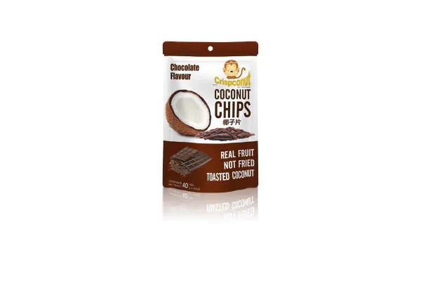 CRISPCONUT Coconut Chips, Chocolate - 40 g