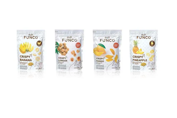 FUNCO Fruit Chips - Crispy Banana, Longan, Mango and Pineapple