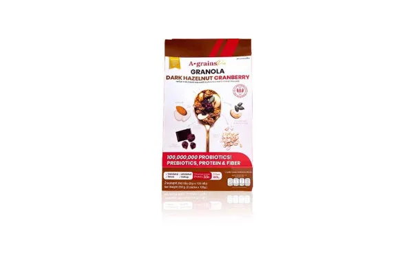 A-GRAINS Granola Pro, Dark Hazelnut Cranberry - 250 g