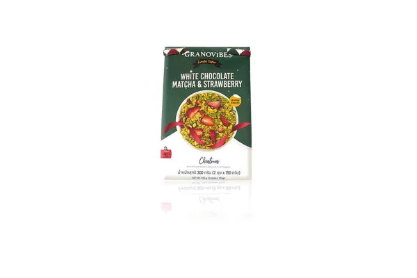 GRANOVIBES, White Chocolate Matcha & Strawberry - 300 g
