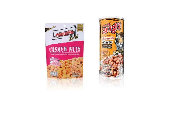 MARUCHO Coated Peanuts, Cashew Nuts, and Tiger Peanuts in a Variety of Flavours
