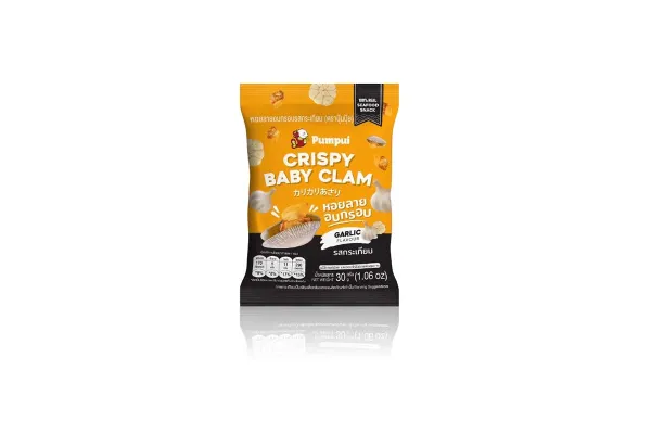 PUMPUI Crispy Baby Clam Snacks, Garlic - 30 g