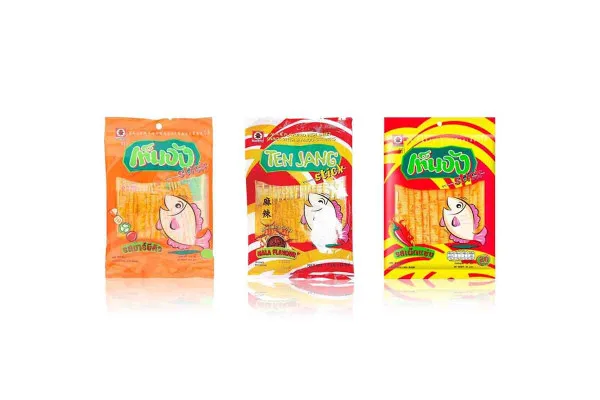 TEN JUNG, Fish Sheet Snack in Skewer with Two Flavors 